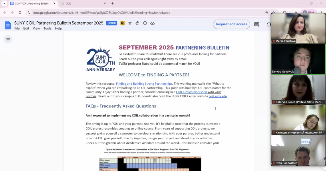 Online Session “Project Management for COIL Courses and Expanding Institutional Collaborations”: New Step in Strengthening PSMU’s International Cooperation