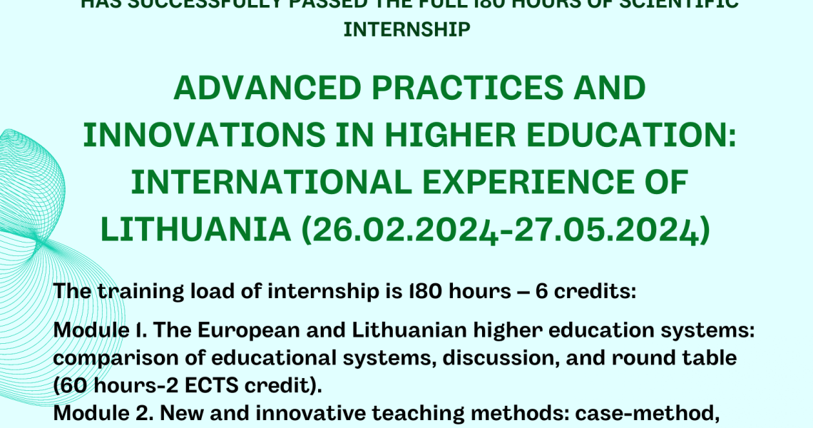 Traineeship for teaching staff in Lithuania