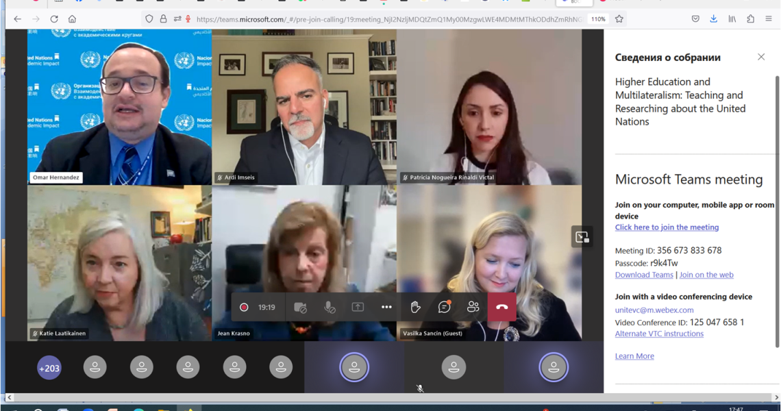 International Relations: "Higher Education and Multilateralism"